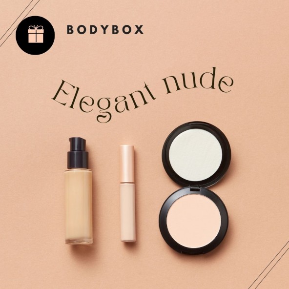 bodybox elegant nude, caja de maquillaje elegante y natural, sin suscripción